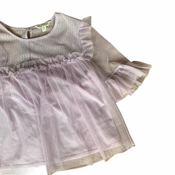 Miss Selfridge Pastel Purple Sheer Romantic Top - Picture 2 of 7